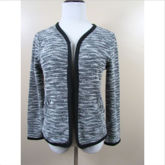 J Crew Black White Boucle Sweater Jacket - Picture 6 of 8